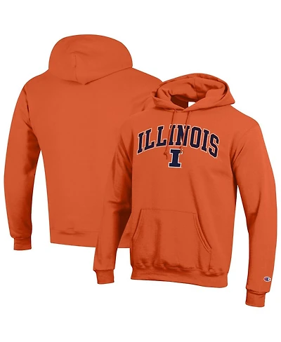 Champion Men's Orange Illinois Fighting Illini Arched Logo Fleece Pullover Hoodie