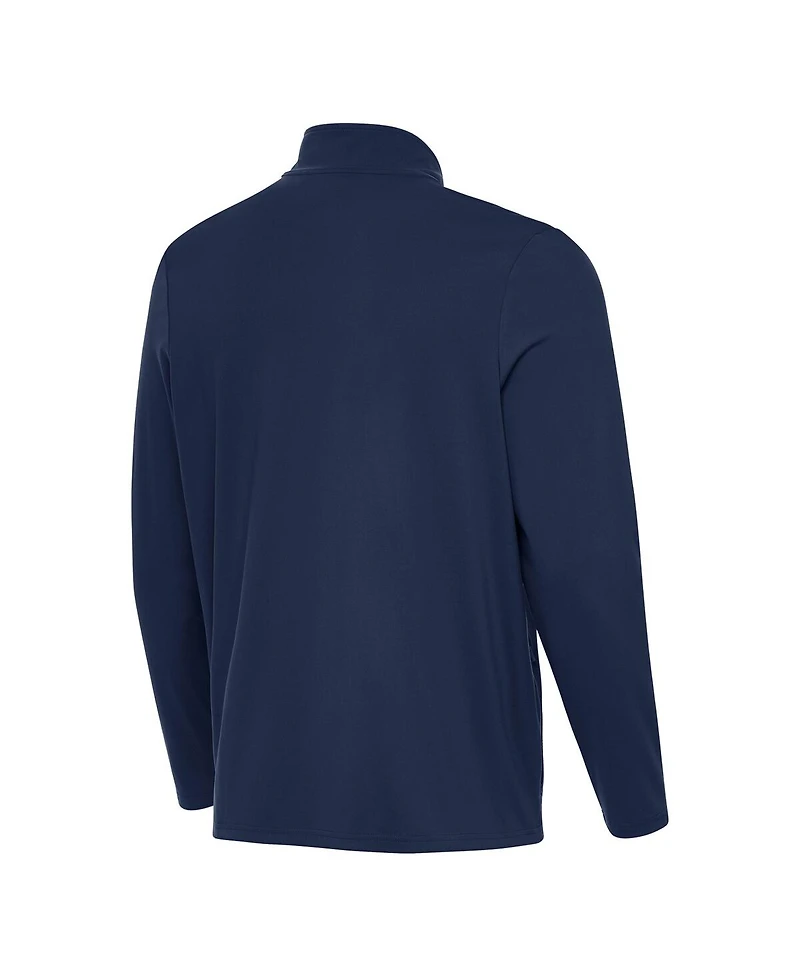 Antigua Men's Navy Michigan Wolverines Perilous Quarter-Zip Pullover T-Shirt