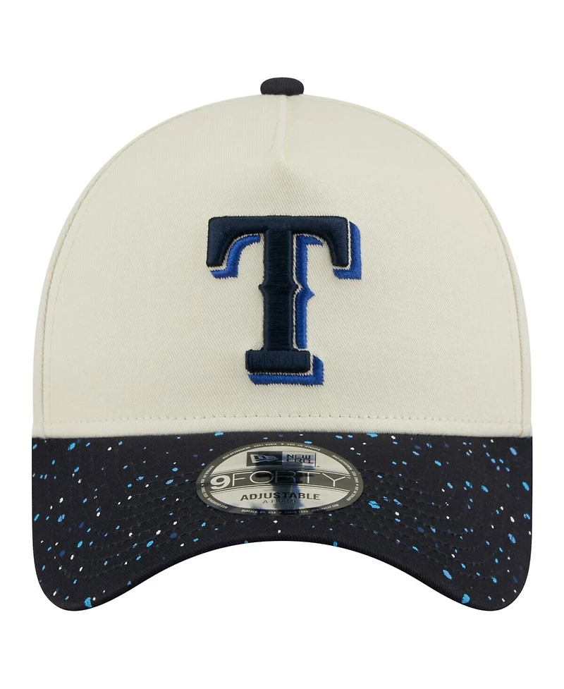 New Era Men's Cream Texas Rangers Speckle A-Frame 9FORTY Adjustable Hat