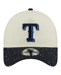 New Era Men's Cream Texas Rangers Speckle A-Frame 9FORTY Adjustable Hat
