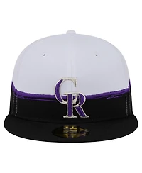 New Era Men's Black/White Colorado Rockies Paint Stroke 59FIFTY Fitted Hat
