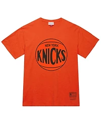 Mitchell & Ness Men's and Women's Orange New York Knicks Hardwood Classics Mvp Logo T-Shirt