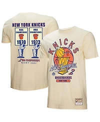 Mitchell & Ness Men's Cream New York Knicks Hardwood Classics Champions T-Shirt