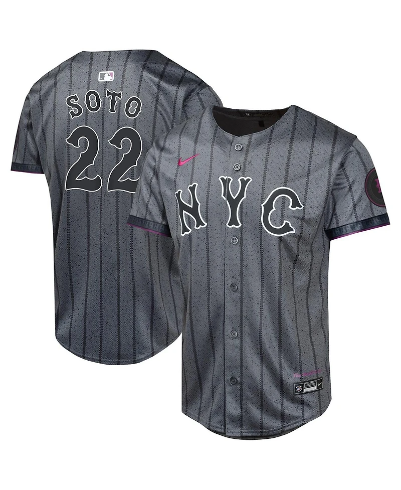 Nike Big Boys and Girls Juan Soto Gray New York Mets City Connect Limited Jersey