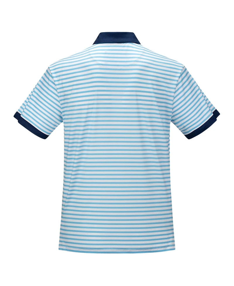Section 119 Men's Blue the Allman Brothers Band Striped Polo Shirt