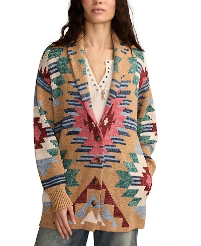 Lucky Brand Women's Southwest Shawl-Collar Cotton Cardigan