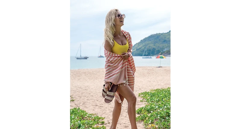 Feelgoodz Artisan Crafted Cotton Turkish Towel Beach Bath Oeko-Tex Certified