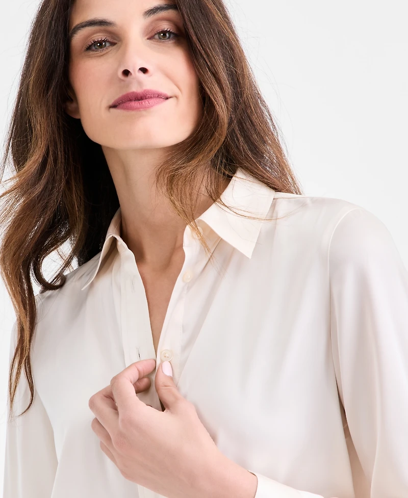 Jones New York Women's Collared Long Sleeve Top