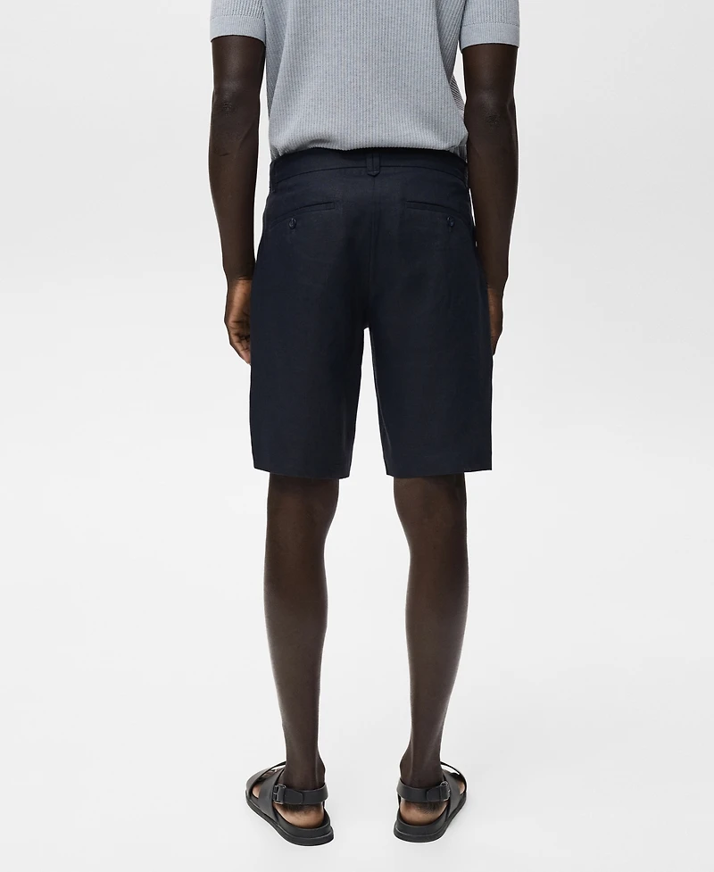 Mango Men's Slim-Fit Linen Bermuda Shorts