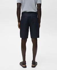Mango Men's Slim-Fit Linen Bermuda Shorts