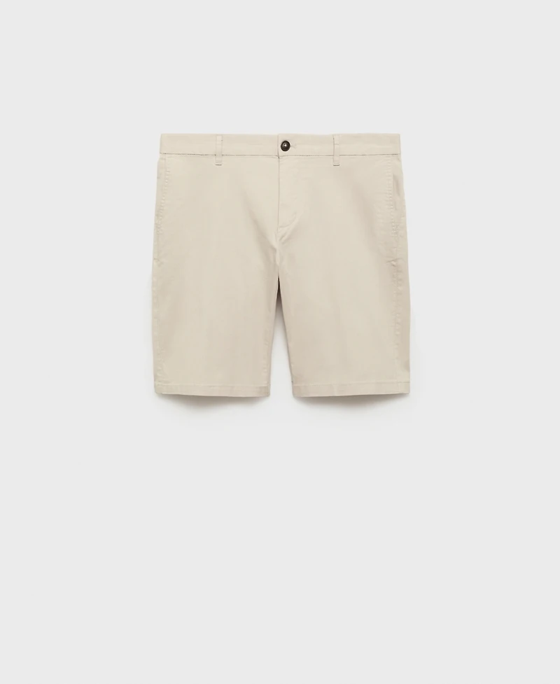 Mango Men's Straight Cotton 10" Bermuda Shorts