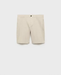 Mango Men's Straight Cotton 10" Bermuda Shorts