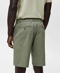 Mango Men's Straight Cotton 10" Bermuda Shorts
