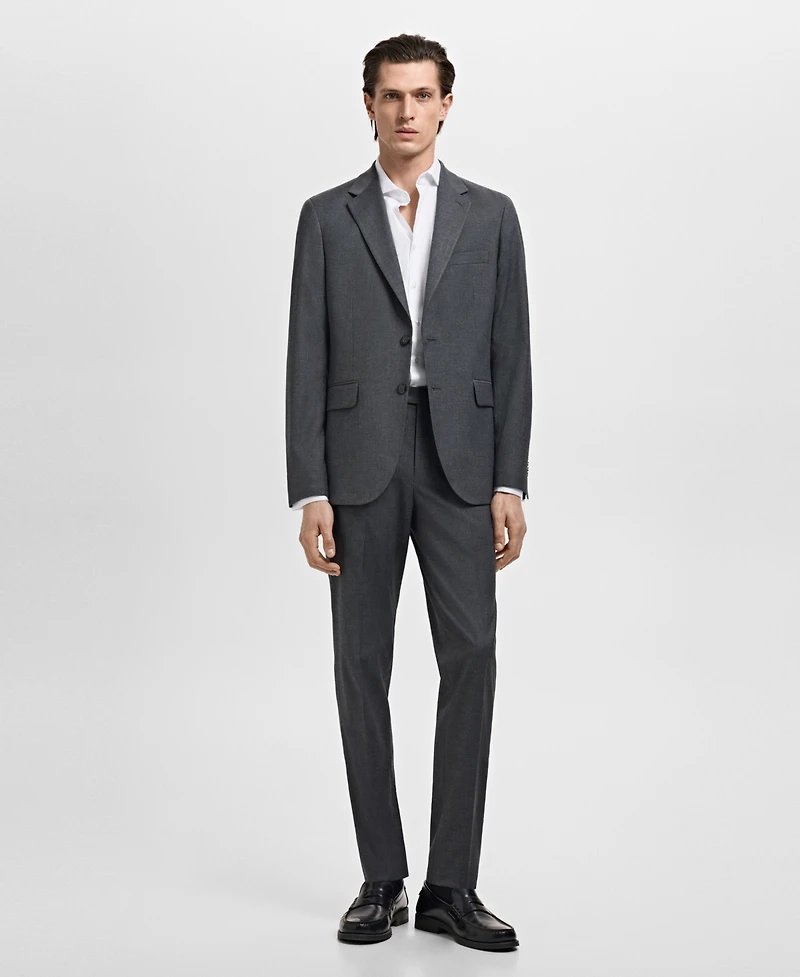 Mango Men's Slim-Fit Twill Fabric Dress Shirt