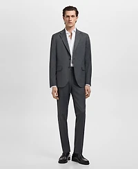 Mango Men's Slim-Fit Twill Fabric Dress Shirt