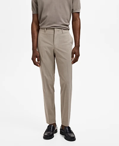 Mango Men's Stretch Fabric Super Slim-Fit Suit Pants