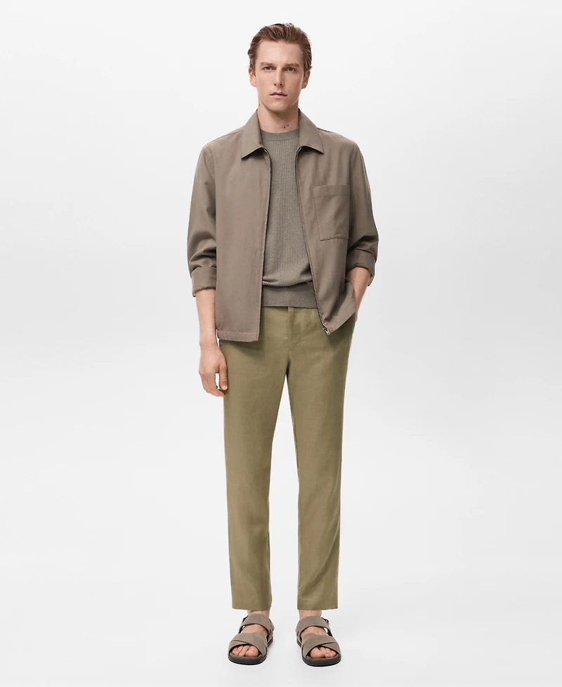 Mango Men's Slim-Fit Linen Pants
