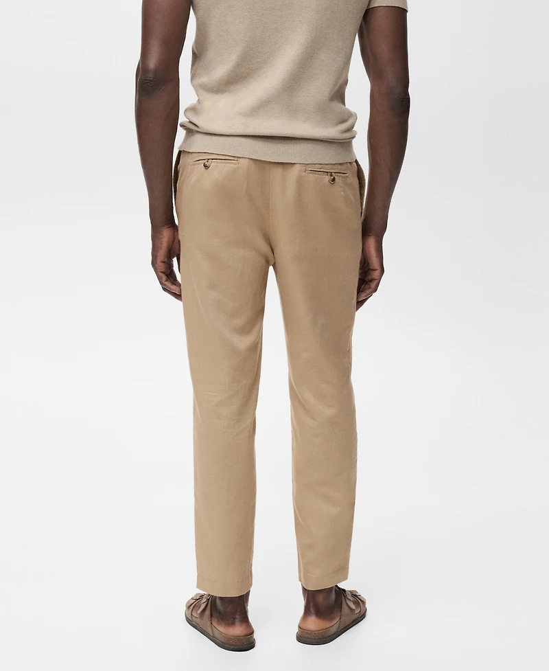Mango Men's Slim-Fit Drawstring Linen Pants