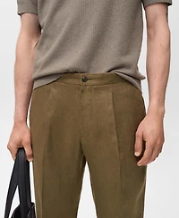 Mango Men's Salerno Linen Slim Fit Suit Pants