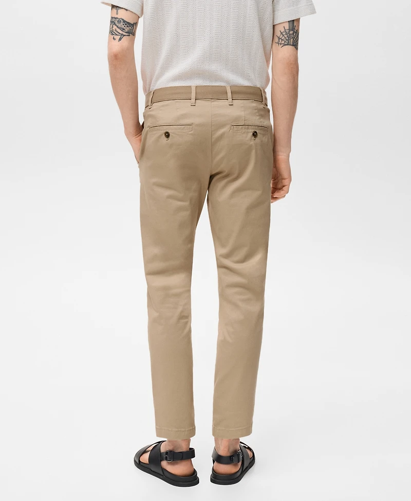 Mango Men's Prato Cropped Tapered Chino Pants