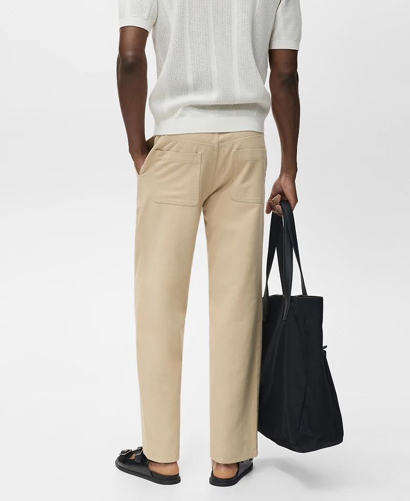 Mango Men's Cotton-Linen Blend Regular-Fit Jeans