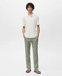 Mango Men's Linen-Blend Slim Fit Polo Shirt