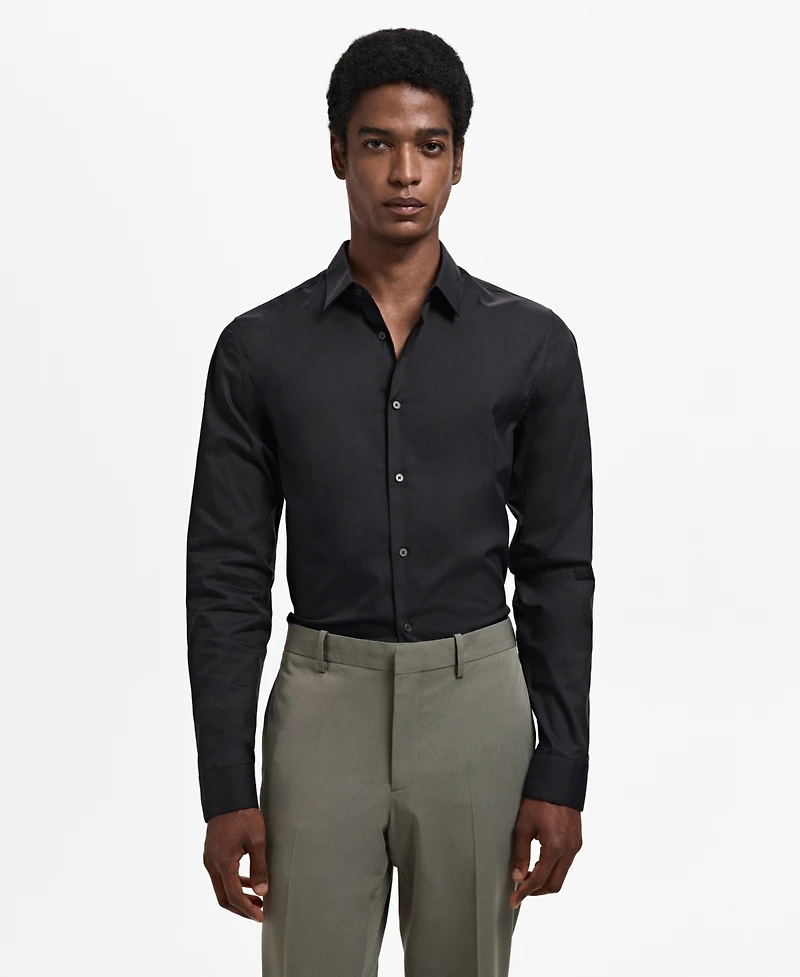 Mango Men's Slim-Fit Cotton Dress Shirt