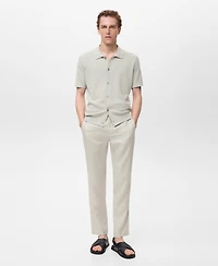 Mango Men's Openwork Detail Cotton Shirt