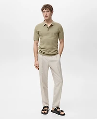 Mango Men's Fine-Knit Cotton Polo Shirt