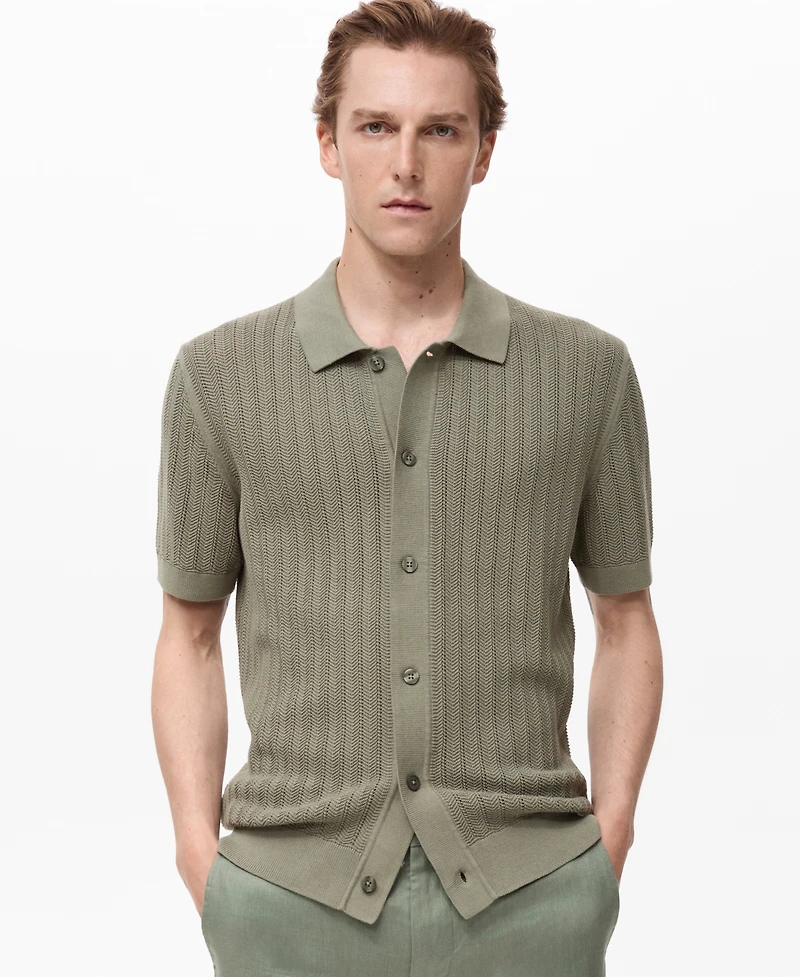 Mango Men's Cotton Structure Shirt