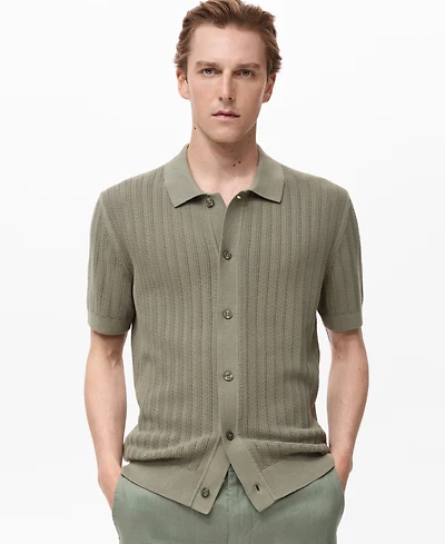 Mango Men's Cotton Structure Shirt