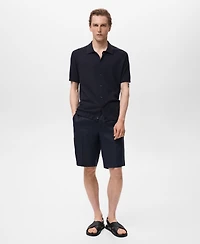 Mango Men's Rib-Knit Shirt