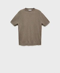 Mango Men's Ribbed Knit T-Shirt