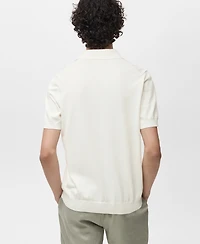 Mango Men's Cotton Fine-Knit Polo Shirt