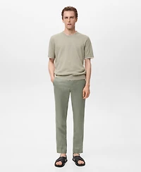 Mango Men's Contrasting Cotton-Blend T-Shirt