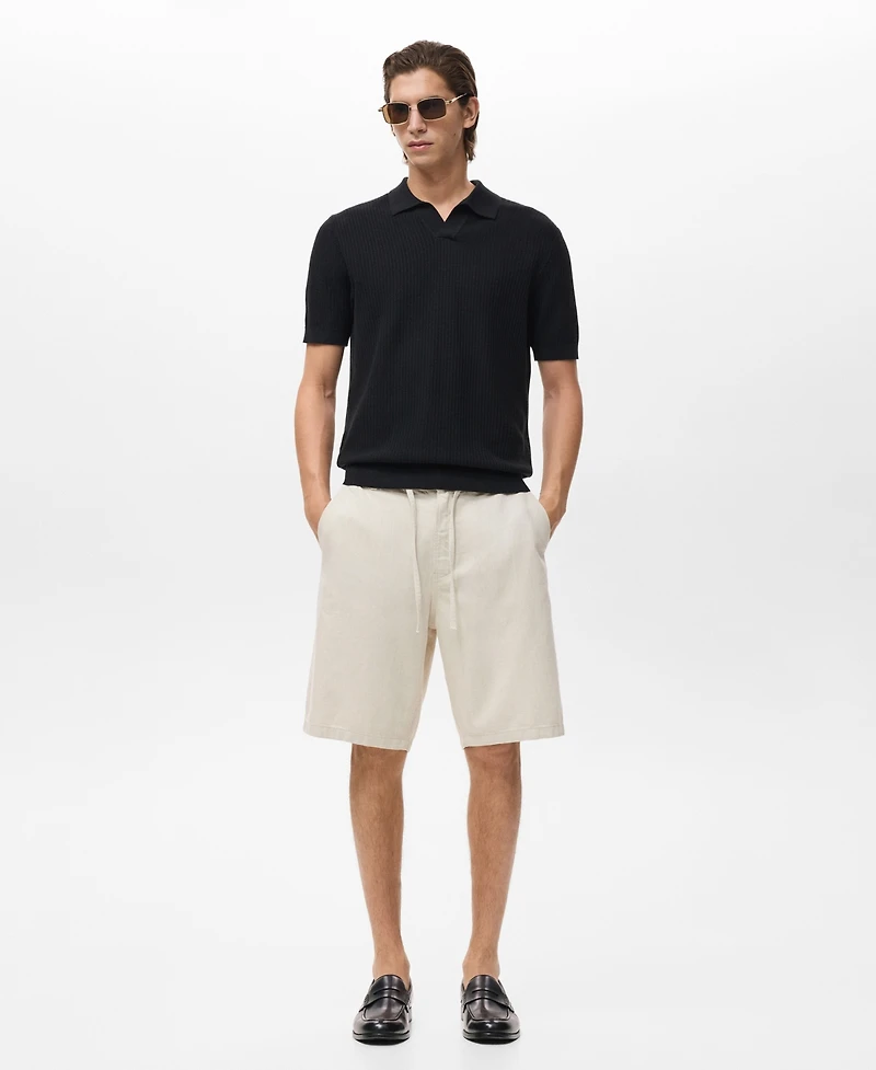 Mango Men's Linen 9.5" Bermuda Shorts