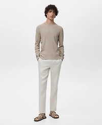 Mango Men's Fine Rib-Knit Cotton Sweater