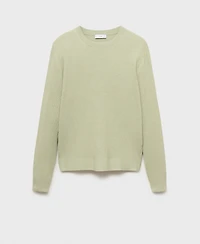 Mango Men's Fine Rib-Knit Cotton Sweater