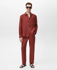 Mango Men's Linen Pocket Shirt