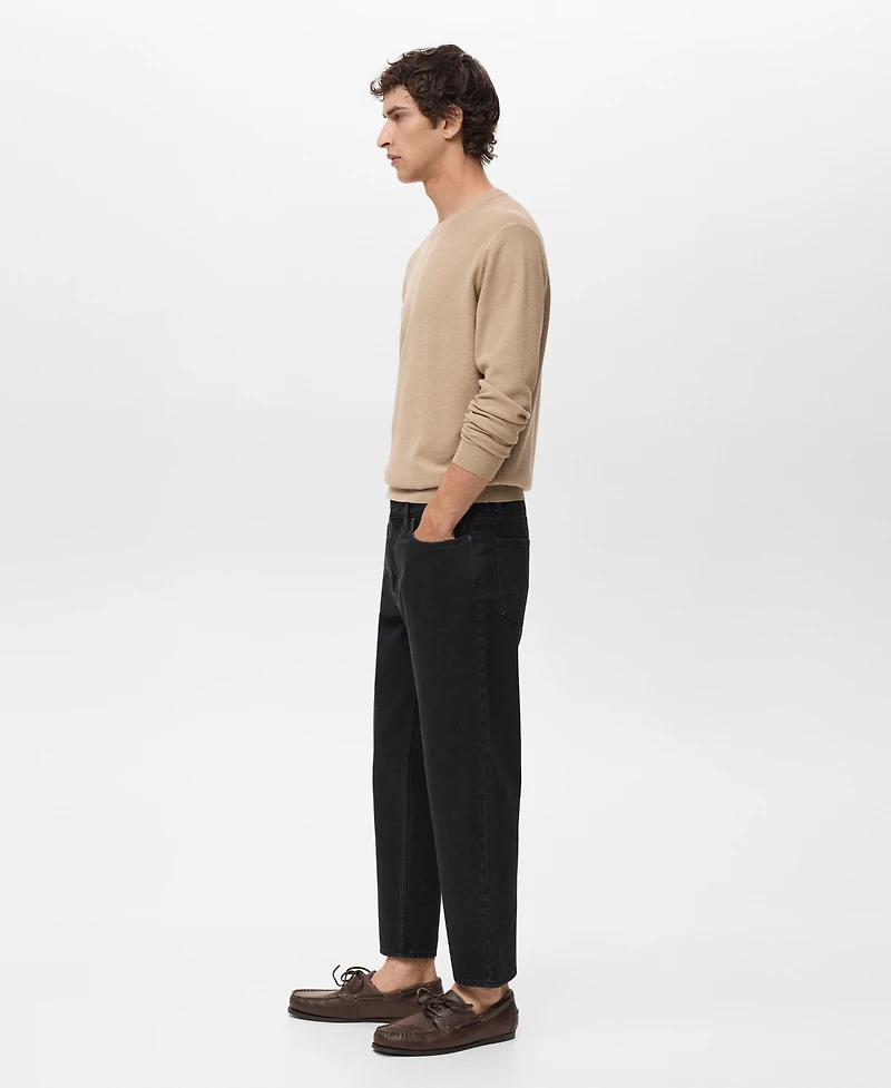 Mango Men's Cropped Carrot-Fit Jeans