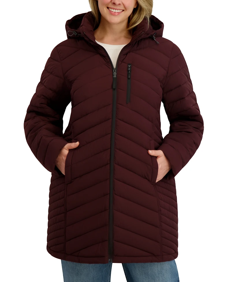 Nautica Plus Hooded Water-Resistant Puffer Coat