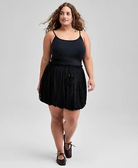 And Now This Trendy Plus Bubble-Hem Mini Lace Skirt, Macy's Exclusive