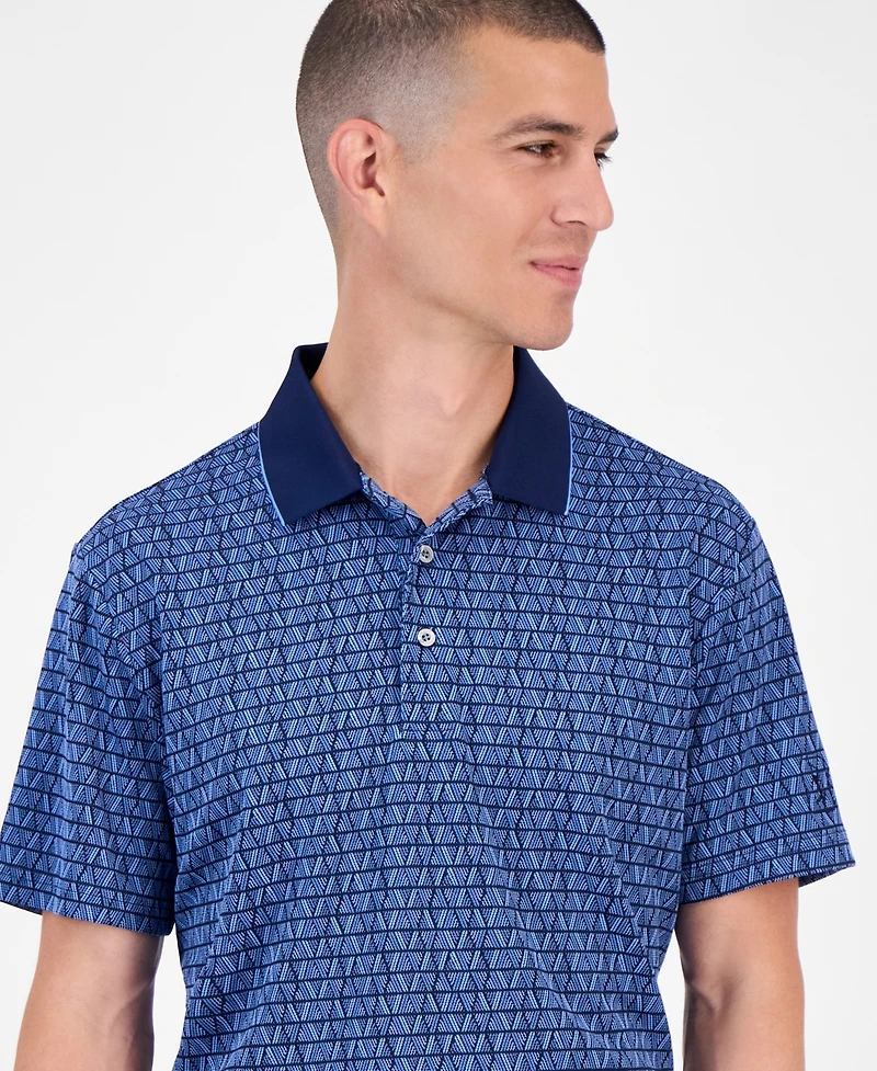 Pga Tour Men's Argyle Jacquard Polo Shirt