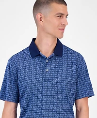 Pga Tour Men's Argyle Jacquard Polo Shirt