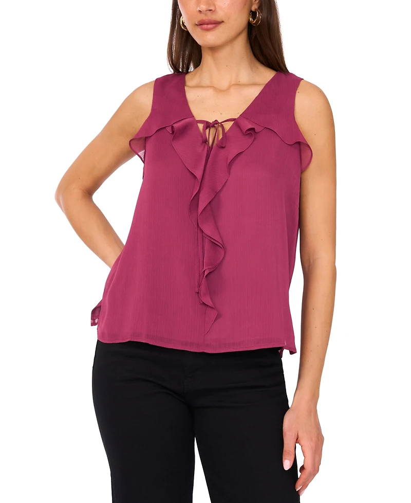 Vince Camuto Women's Sleeveless Ruffled Top
