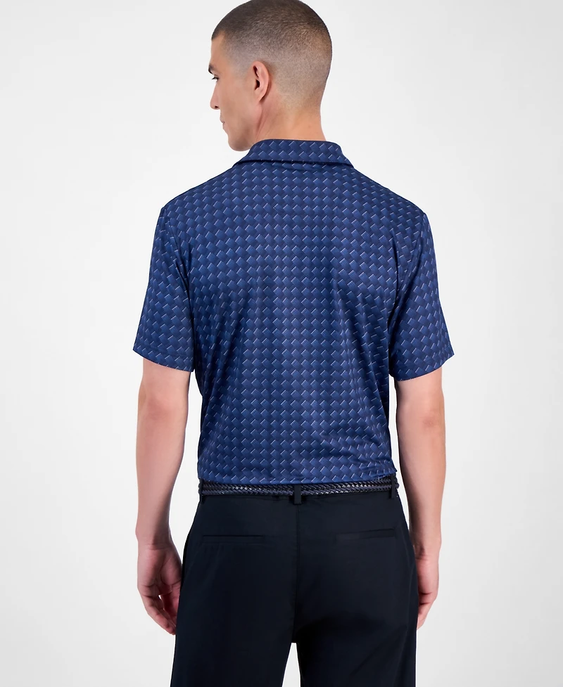 Pga Tour Men's All-Over Geometrical Polo Shirt