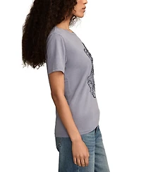 Lucky Brand Women's Guitar Hamsa Classic Crewneck Cotton T-Shirt