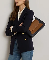 Lauren Ralph Lauren Two-Tone Leather Small Schylar Shoulder Bag