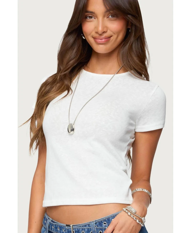 Edikted Women's Nikkey Semi Sheer T Shirt