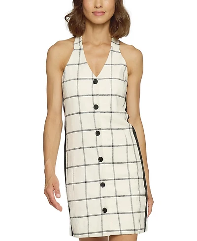 Central Park West Women's Plaid Halter Shirt Dress